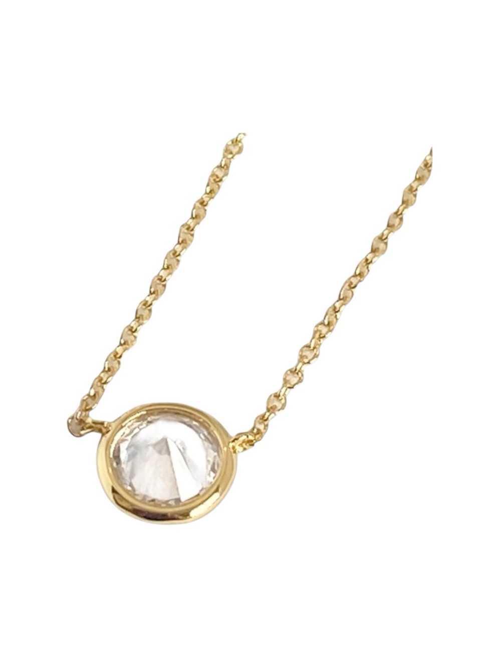 new Lassaire ☺︎︎ Bezel Set Simulated Diamond Necklace ☺︎︎ 18K Gold Plated 925 SS - Picture 12 of 16
